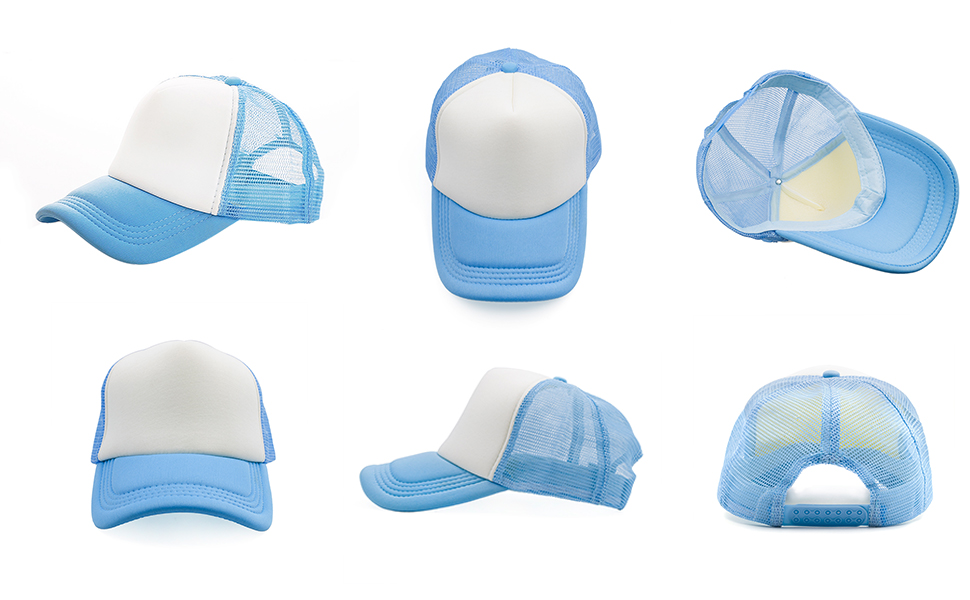 TOPTIE Adult 5 Panel Mid Profile Mesh Back Trucker Hat Foam Snapback Hat