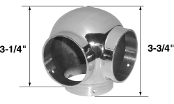 Lavi 2" Satin Solid Stainless Steel Ball Elbow With Side Outlet