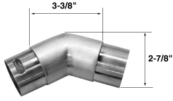 Lavi 2" Polished Solid Stainless Steel 135° Flush Elbow