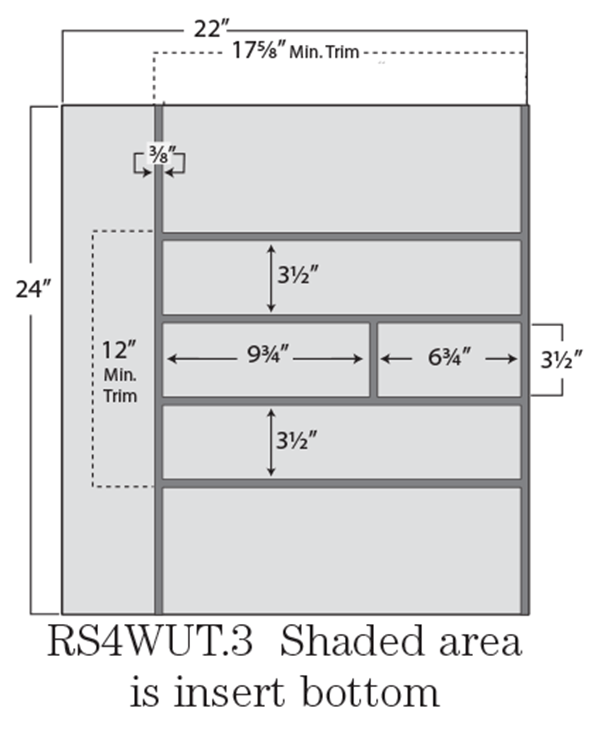 Rev-A-Shelf 4WUT-3SH Wood Utility Tray Insert 24" W x 2-3/8" H maple