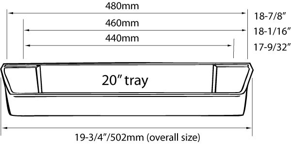 Rev-A-Shelf 6232-20-11-52 Door Storage Trays 2 tray set 19-3/4" W white polymer