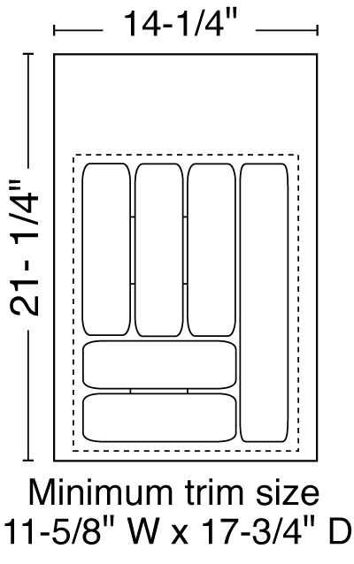 Rev-A-Shelf CT-2W-20 Cutlery Trays 11-5/8" - 14-1/4" white