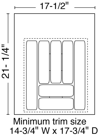 Rev-A-Shelf CT-3A-20 Cutlery Trays 14-3/4" - 17-1/2" almond