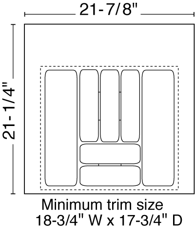 Rev-A-Shelf CT-4W-10 Cutlery Trays 18-5/8" - 21-7/8" white