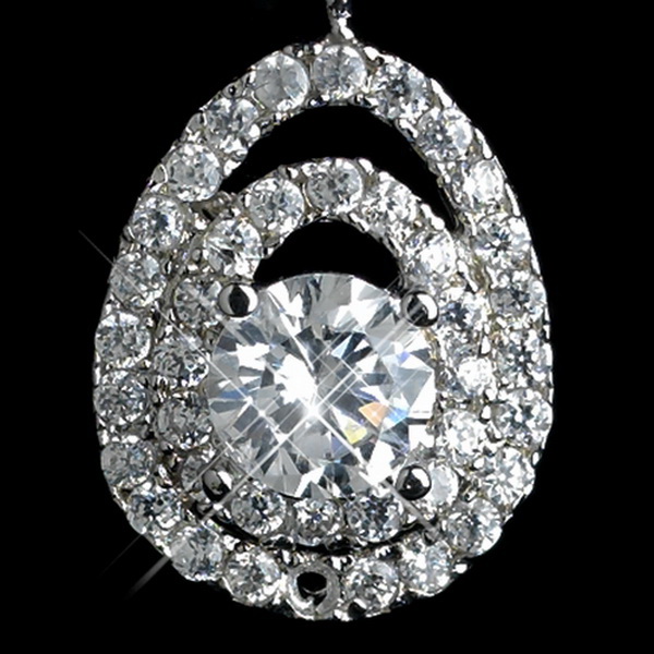 Elegance by Carbonneau Antique Rhodium Silver Clear CZ Crystal Vintage Drop Leverback Earrings 7797