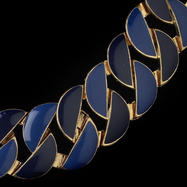 Elegance by Carbonneau NE-82033-G-Blue Gold Blue Fashion Enameled Jewelry Set 82033