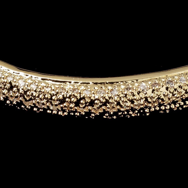 Elegance by Carbonneau B-9748-G-CL Gold Clear CZ Crystal Pave Bangle Bracelet 226