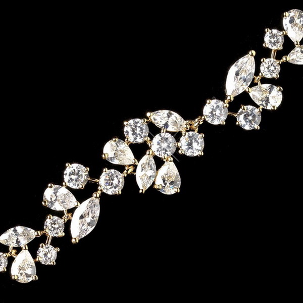 Elegance by Carbonneau B-1278-G-CL Gold Clear Multi CZ Crystal Bracelet 1278