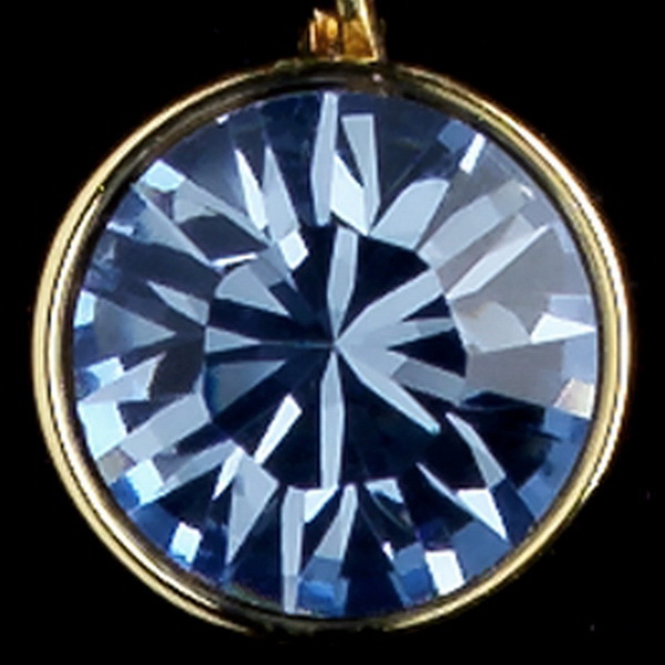 Elegance by Carbonneau E-9600-G-Lt-Sapphire Gold Light Sapphire Blue Swarovski Crystal Element Round Leverback Earrings 9600
