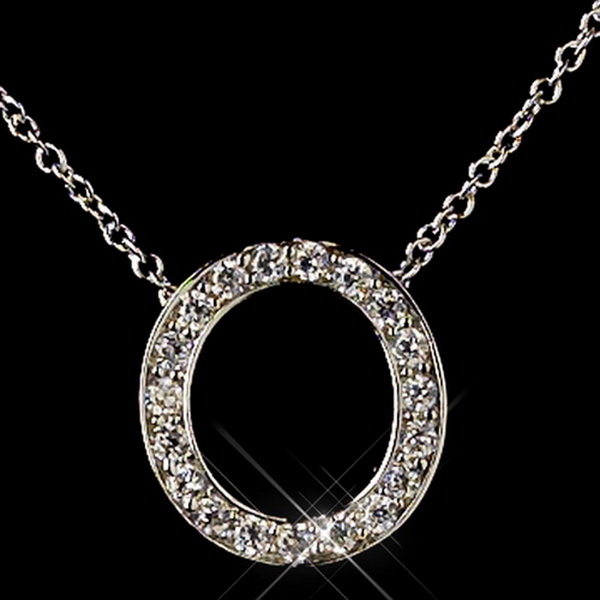 Elegance by Carbonneau N-4407-SS-O "O" Sterling Silver CZ Crystal Initial Necklace 4407