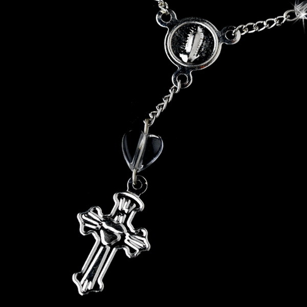 Elegance by Carbonneau Silver Clear Crucifix Finger Rosaries (10 Per Pack) BQ 009