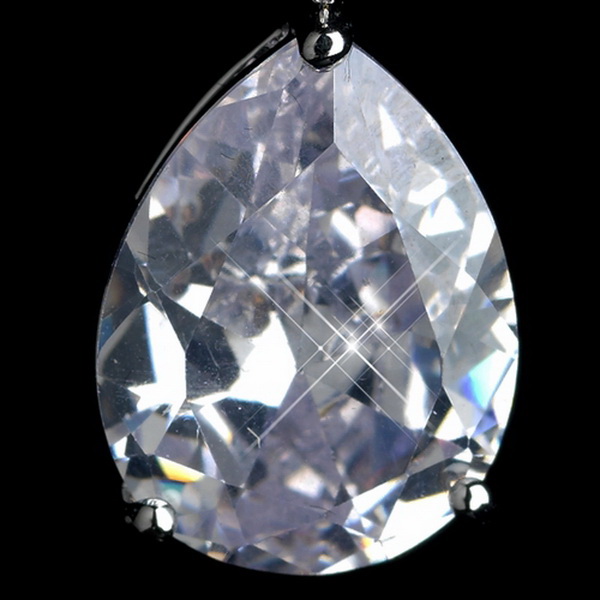 Elegance by Carbonneau Silver Clear CZ Crystal Marquise & Teardrop Earrings 40261