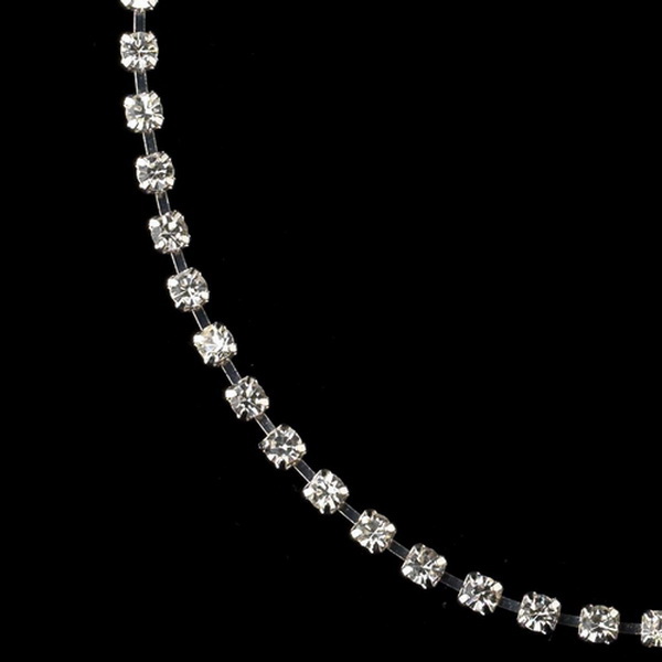 Elegance by Carbonneau Anklet-19000-S-CL Silver Clear Rhinestone Anklet 19000