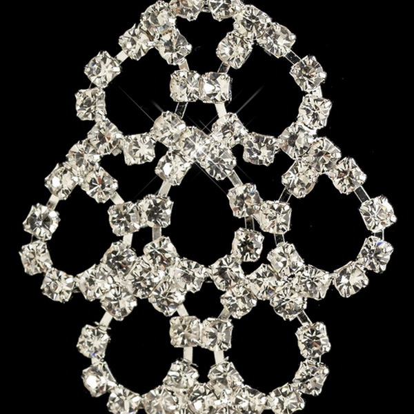 Elegance by Carbonneau E-3832-S-CL Silver Clear Rhinestone Chandelier Earrings 3832