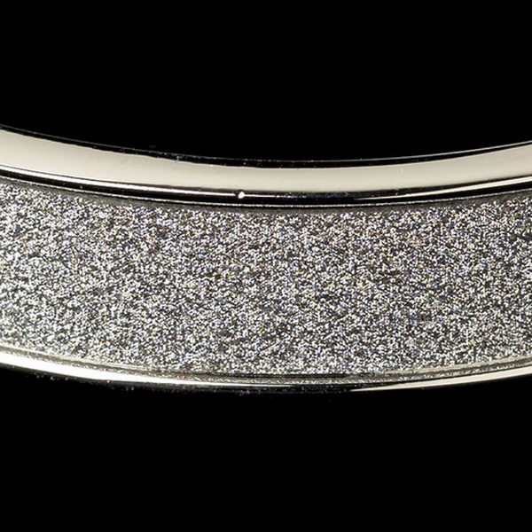 Elegance by Carbonneau B-82002-S Silver Glitter Sparkle Bangle Bracelet 82002