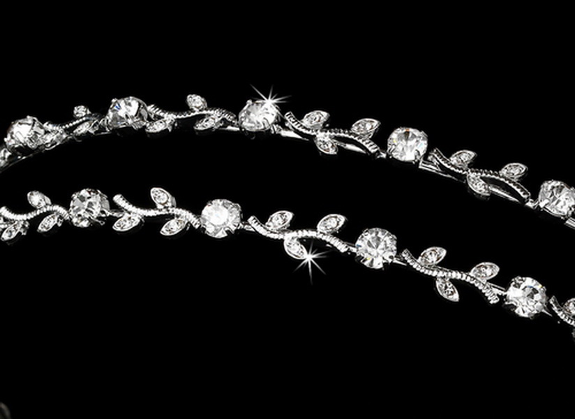 Elegance by Carbonneau HP-1003-Silver-Clear Headpieces 1003 Silver Clear