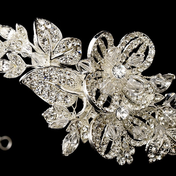 Elegance by Carbonneau HP-626-S-Clear Beautiful Crystal Side Accented Bridal Headpiece Headband HP 626