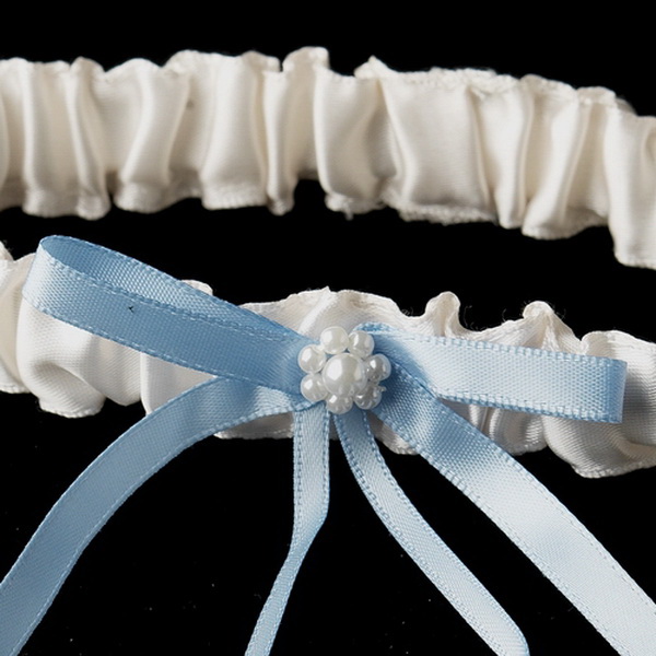 Elegance by Carbonneau Garter-188 Bridal Garter 188 with Blue Ribbon