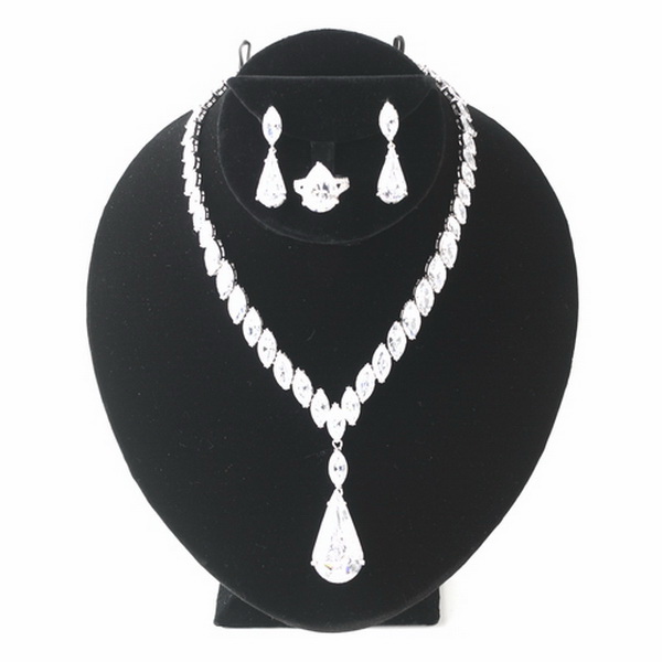 Elegance by Carbonneau NER-Display Black Velvet Necklace Display on Stand for Necklace, Earring & Ring