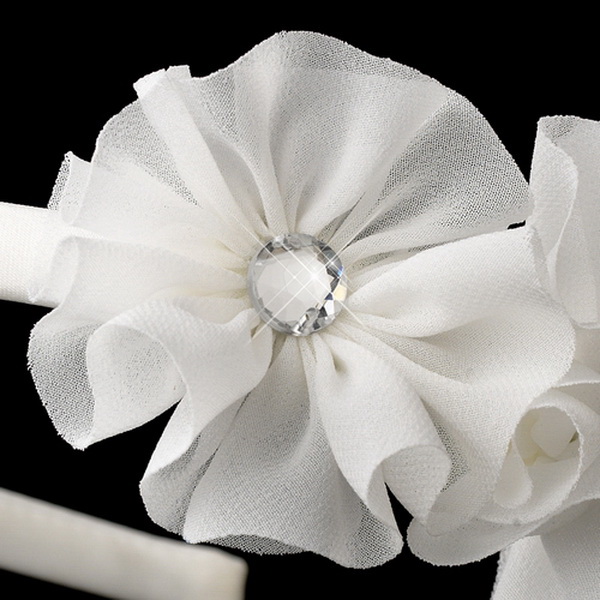 Elegance by Carbonneau HP-611 Beautiful Fabric Side Accented Flower girl or Bridal Headband HP 611