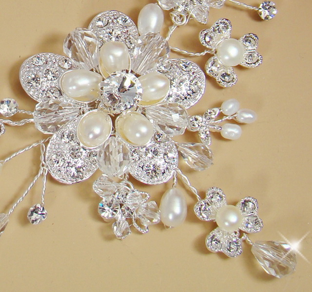 Elegance by Carbonneau NE7822-SilverPearl Freshwater Pearl Necklace & Earring Set NE 7822