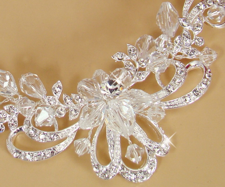 Elegance by Carbonneau NE7324 Silver Swarovski Crystal Jewerly Set NE 7324