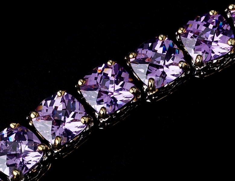 Elegance by Carbonneau B-4115-Lilac Glittering Lilac Cubic Zirconia Crystal Bracelet 4115