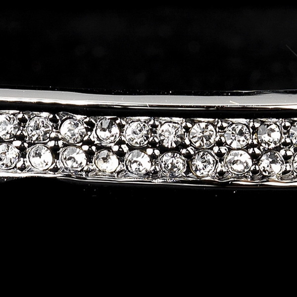 Elegance by Carbonneau B-3016-AS-Clear Antique Silver Clear CZ Crystal Bangle Bridal Bracelet 3016
