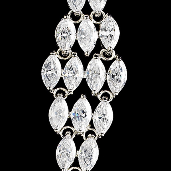 Elegance by Carbonneau E-1758-AS-Clear Stunning Cubic Zirconium Dangling Earrings E 1758
