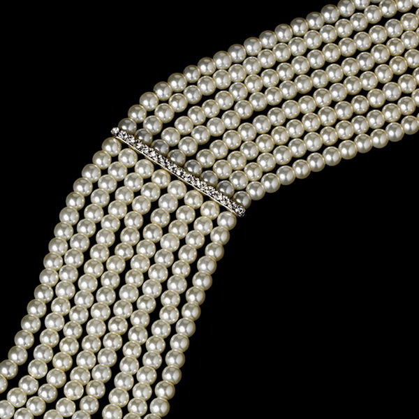 Elegance by Carbonneau N-601-E-3889-S-White Necklace 601 Earring 3889 Silver White