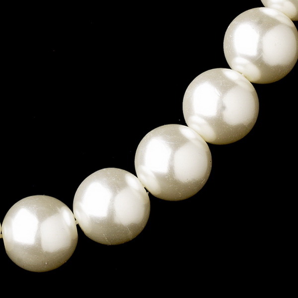 Elegance by Carbonneau NE-3929-Silver-White Silver White Necklace Earring Set 3929