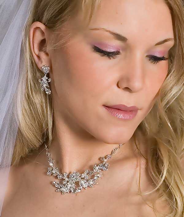 Elegance by Carbonneau NE-7211 Glamorous Silver White Pearl Jewelry Set NE 7211