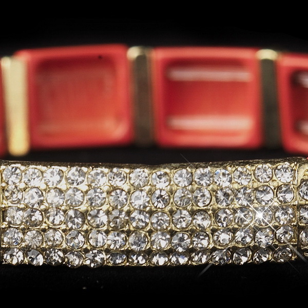 Elegance by Carbonneau B-8811-G-Coral Gold Coral Stretch Bracelet 8811