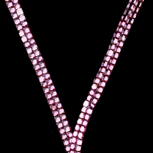 Elegance by Carbonneau Lanyard-Pink Pink Crystal Covered Lanyard
