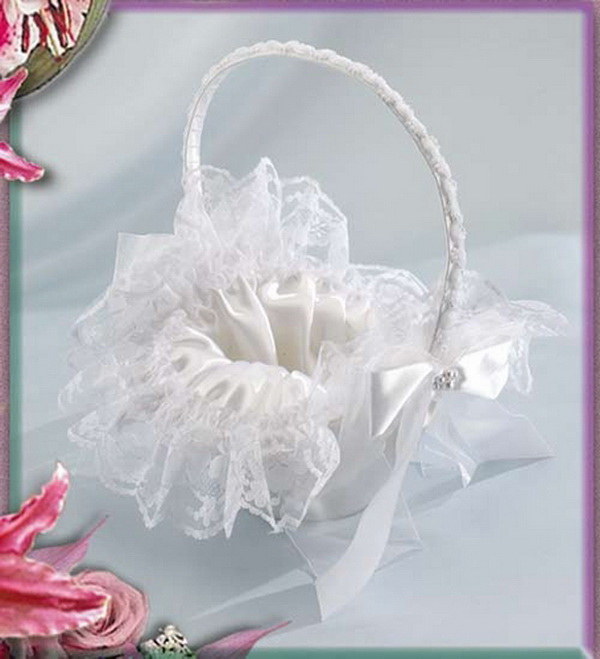 Elegance by Carbonneau FB-0052 Flower Girl Basket 0052 (White or Ivory)
