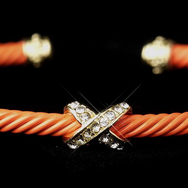 Elegance by Carbonneau B-8815-G-Coral Gold Coral Cuff Bracelet 8815