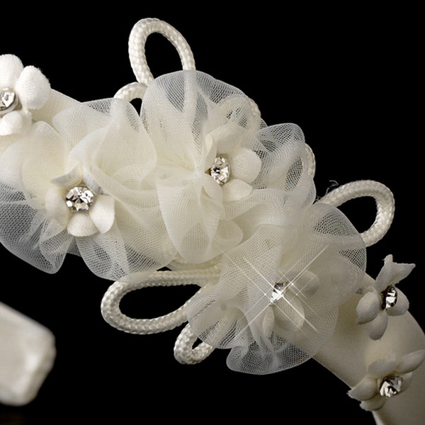 Elegance by Carbonneau HP-506 Pretty Flowergirl Headband HP 506 White or Ivory