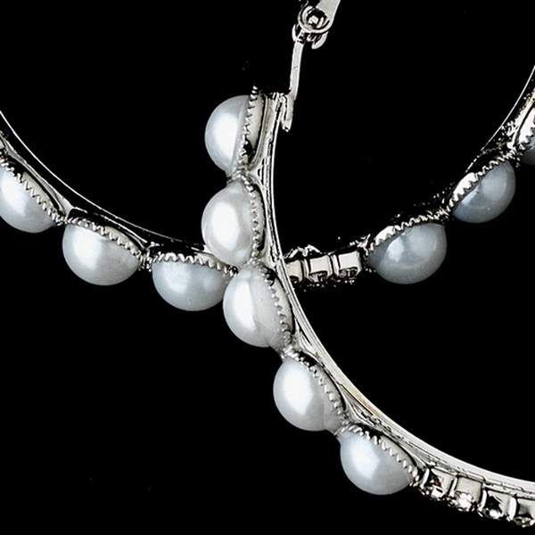 Elegance by Carbonneau e-8550-white Silver White Clear earring Set 8550