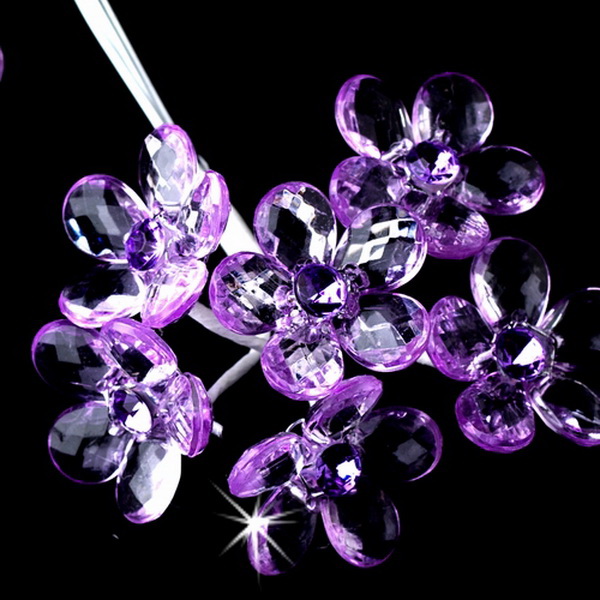 Elegance by Carbonneau BQ-284-Lilac Lilac Crystal Flower Bouquet Jewels BQ 284