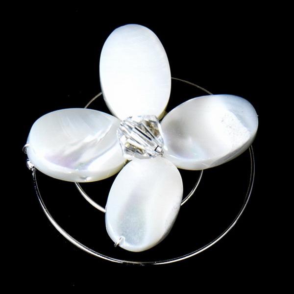 Elegance by Carbonneau Twist-09 3 Chic Mother Of Pearl Flower Twist-Ins 09