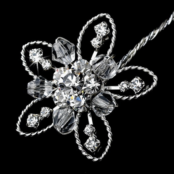 Elegance by Carbonneau BQ-214 Crystal Bouquet Picks BQ 214 Silver or Gold