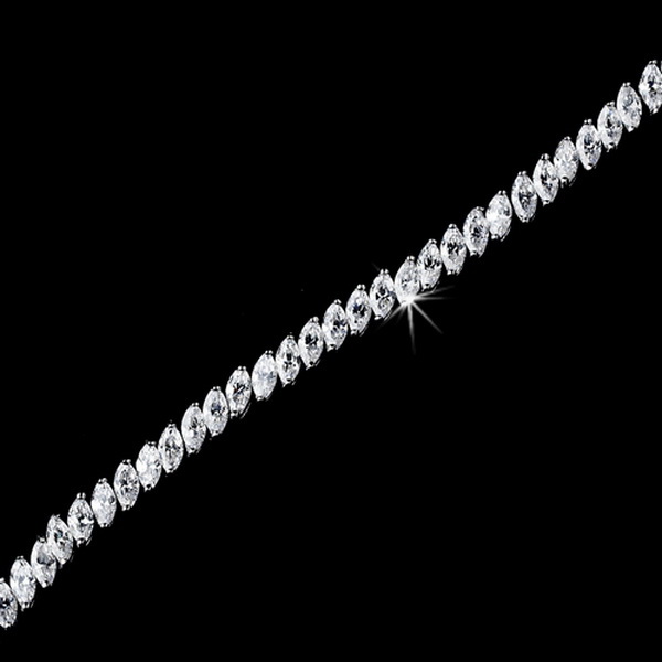 Elegance by Carbonneau B-5827-S-Clear Silver Clear CZ Crystal Bracelet 5827