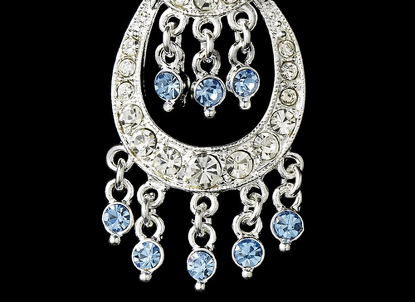 Elegance by Carbonneau E-804-Silver-Lt-Blue Earring 804 Silver Light Blue