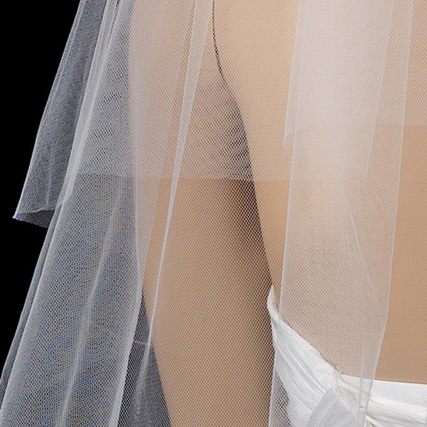 Elegance by Carbonneau VC-E Bridal Wedding Double Layer Elbow Length Cut Edge Veil VC E
