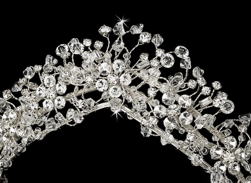 Elegance by Carbonneau HP-2210-S-Clear Crystal Couture Bridal Tiara Headpiece HP 2210