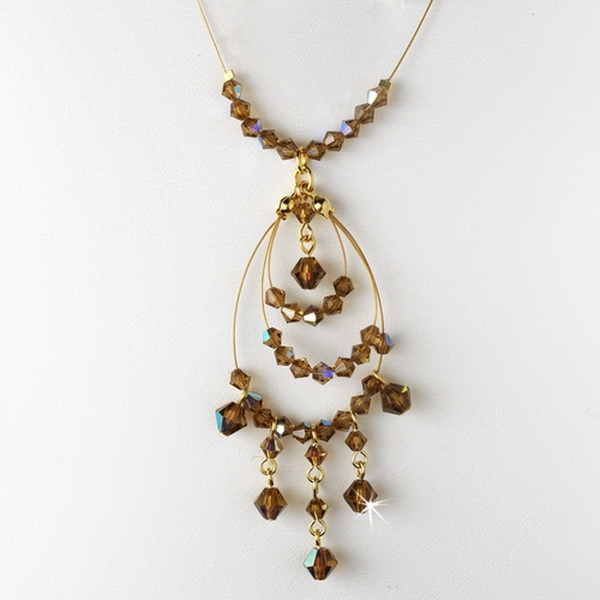 Elegance by Carbonneau N-8153-Gold-Brown Necklace 8153 Gold Brown