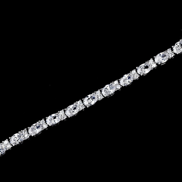 Elegance by Carbonneau B-5810-S-Clear Silver Clear Bracelet 5810