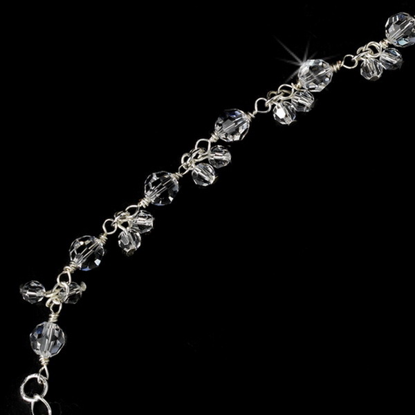 Elegance by Carbonneau B-953-Silver-Clear Silver Clear Swarovski Crystal Dainty Bracelet B 953