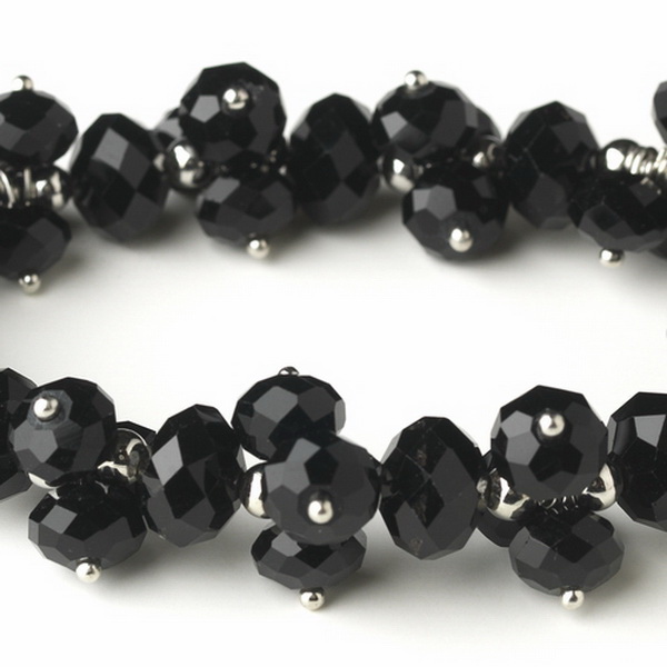 Elegance by Carbonneau B-7617-Black Black Flower Bracelet 7617
