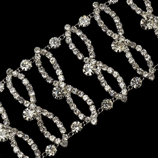 Elegance by Carbonneau Antique Silver Rhodium Clear Rhinestone Bracelet 6546